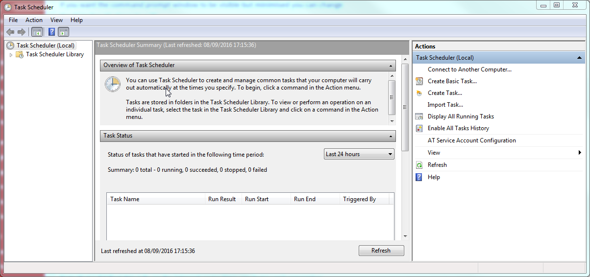 Create a new task to run at your appointed date/time with the following
